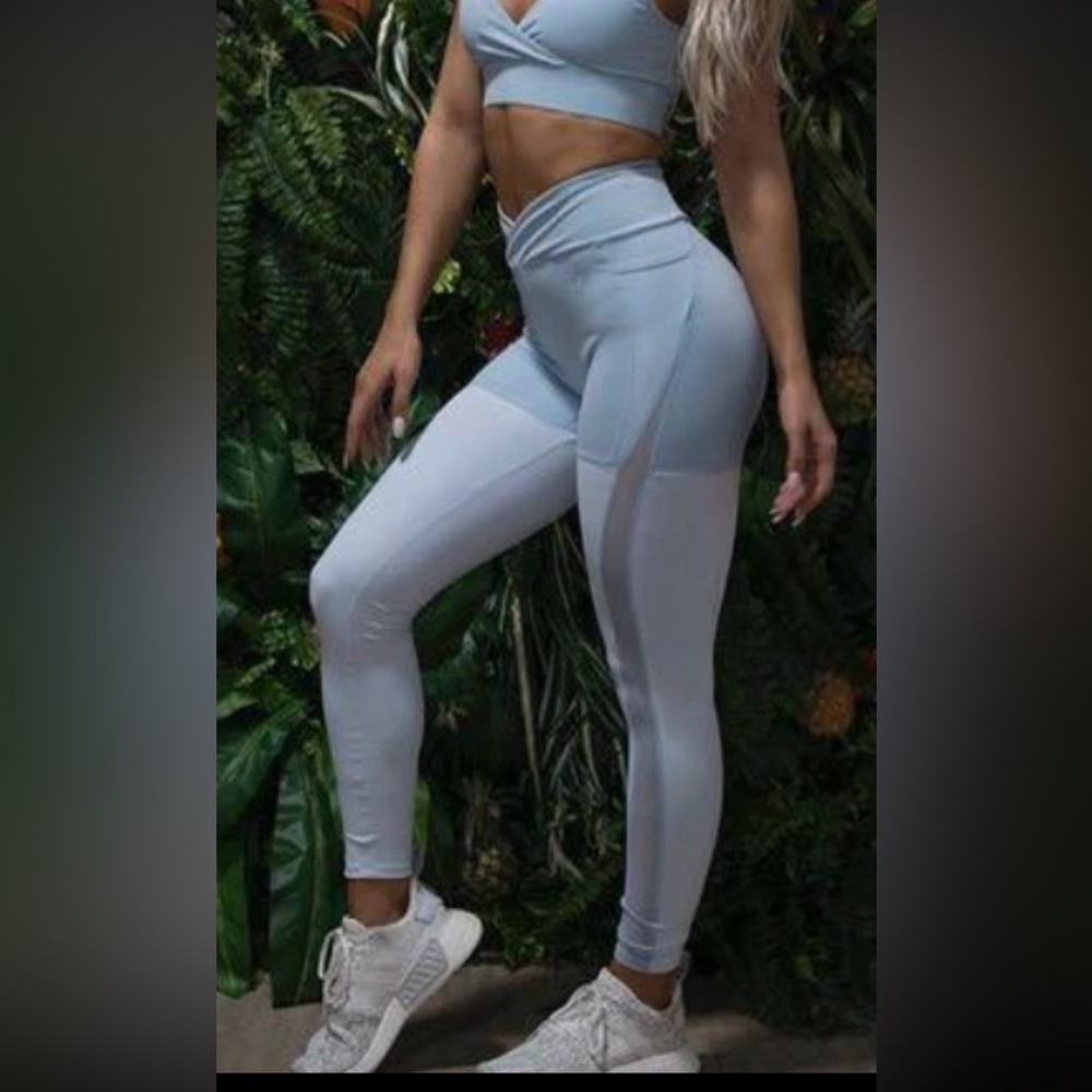 Gymshark Nikki Blackketter Dynamic Leggings Dust Blue‎ Marl Size Large